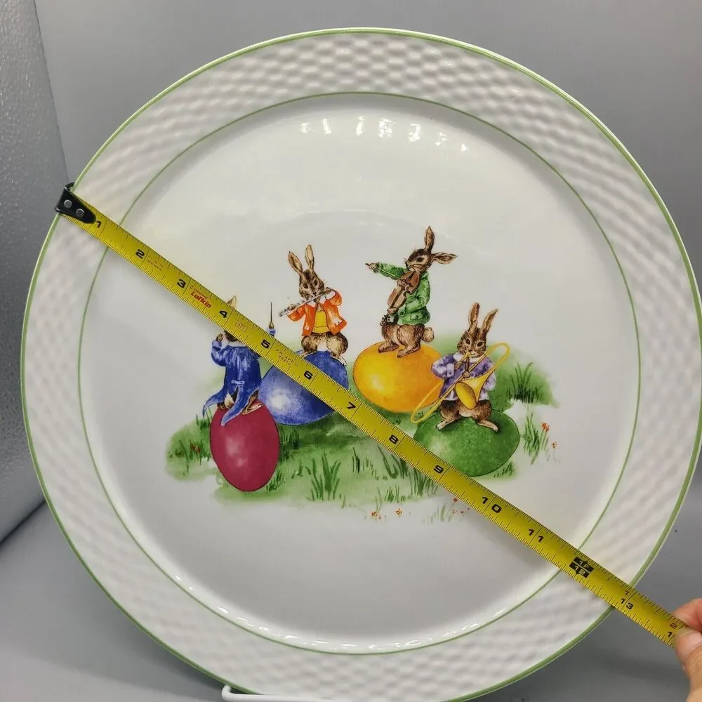 Williams Sonoma Easter Bunny Band Round Serving Platter 13